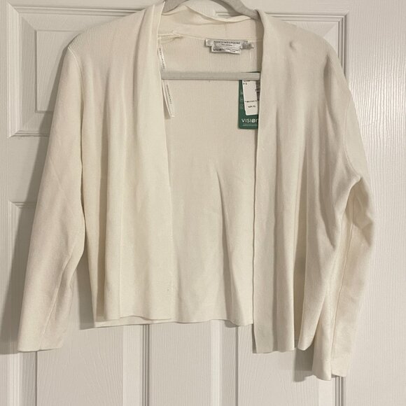 NWT SIMONS ECOVERO LENZING Ivory SHRUG Cropped Cardigan - Picture 2 of 9